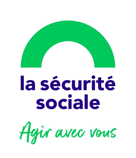 Logo de la Sécurité sociale avec la mention Agir avec vous